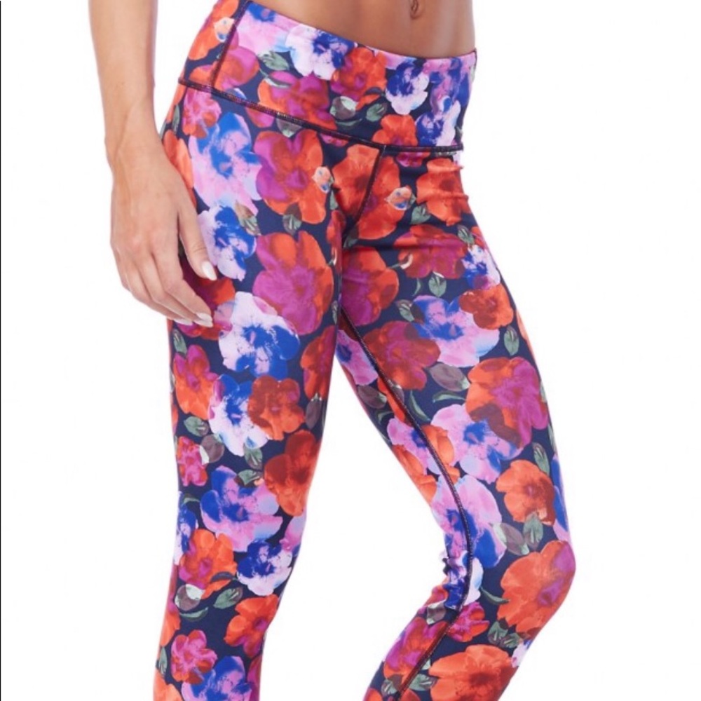 Rese Activewear floral leggings,Red/multi Wmns S